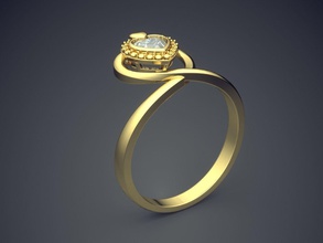 anello di fidanzamento con diamante cad-6440 gioielli brillante cad il design dettaglio gemma oro gioiello disco platino stampabile anelli argento matrimonio 3d print model - Mito3D