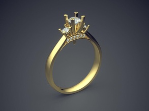 engagement ring diamond cad-6656 jewelry brilliant cad design detail gem gold jewel jewellery platinum printable rings silver wedding 3d print model - Mito3D