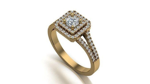 Engagement Ring Diamant 3d Modell Damen Schmuck Ringe Gold druckbar Silber Mode Hochzeit Sterling Platin Juwel abjewels Luxus 3d print model - Mito3D