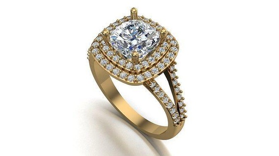 Engagement Ring Diamant 3d Modell Schmuck Gold Ringe druckbar Silber Sterling Platin Juwel Hochzeit abjewels Modering Luxus 3d print model - Mito3D