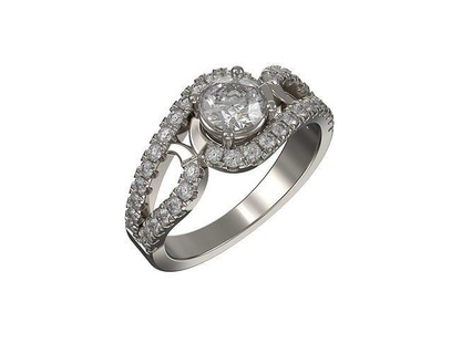 Fidanzamento squillare diamanti gioielleria oro argento design 3d modellazione stampa cad solitario trilioni ovale alone smussatura spianare diamante gemma brillante anelli 3d print model - Mito3D