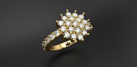 engagement ring diamonds beautiful fashion gold printable 3dring 3dprint diamond unique jewelry casting rings usa canada australia mexico israel jewel 3d print model - Mito3D