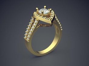 anello di fidanzamento diamanti cad-3336 gioielli brillante cad il design dettaglio diamante gemma oro gioiello disco platino stampabile anelli argento matrimonio 3d print model - Mito3D