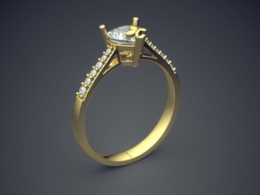 anello di fidanzamento diamanti cad-3526 gioielli brillante cad il design dettaglio diamante gemma oro gioiello disco platino stampabile anelli argento matrimonio 3d print model - Mito3D