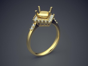 anello di fidanzamento diamanti cad-3920 gioielli brillante cad il design dettaglio diamante gemma oro gioiello disco platino stampabile anelli argento matrimonio 3d print model - Mito3D