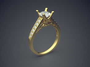 anillo de compromiso diamantes cad-3931 la joyería brillante cad diseño detalle el diamante gem oro joya platino imprimible los anillos plata boda 3d print model - Mito3D