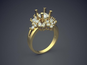 anello di fidanzamento diamanti cad-3956 gioielli brillante cad il design dettaglio diamante gemma oro gioiello disco platino stampabile anelli argento matrimonio 3d print model - Mito3D