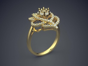 anello di fidanzamento diamanti cad-3959 gioielli brillante cad il design dettaglio diamante gemma oro gioiello disco platino stampabile anelli argento matrimonio 3d print model - Mito3D