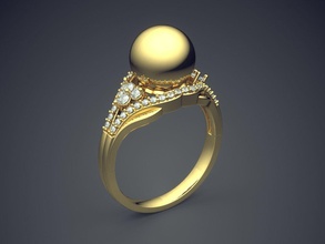 anello di fidanzamento diamanti cad-4984 gioielli brillante cad il design dettaglio diamante gemma oro gioiello disco platino stampabile anelli argento matrimonio 3d print model - Mito3D