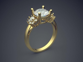 anello di fidanzamento diamanti cad-5265 gioielli brillante cad il design dettaglio diamante gemma oro gioiello disco platino stampabile anelli argento matrimonio 3d print model - Mito3D