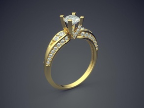 anello di fidanzamento diamanti cad-5273 gioielli brillante cad il design dettaglio diamante gemma oro gioiello disco platino stampabile anelli argento matrimonio 3d print model - Mito3D