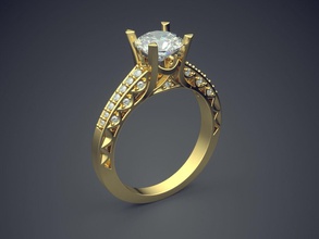 fidanzamento squillare diamanti cad 5275 brillante design diamante gemma oro gioiello gioielleria platino stampabile anelli argento nozze 3d print model - Mito3D