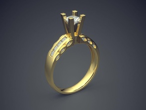 anillo de compromiso diamantes cad-5350 la joyería brillante cad diseño detalle el diamante gem oro joya platino imprimible los anillos plata boda 3d print model - Mito3D