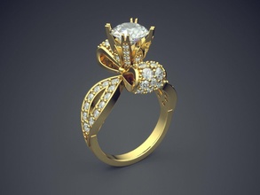 anello di fidanzamento diamanti cad-5404 gioielli brillante cad il design dettaglio diamante gemma oro gioiello disco platino stampabile anelli argento matrimonio 3d print model - Mito3D