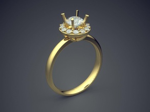 anello di fidanzamento diamanti cad-5493 gioielli brillante cad il design dettaglio diamante gemma oro gioiello disco platino stampabile anelli argento matrimonio 3d print model - Mito3D