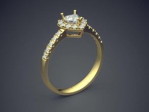 anello di fidanzamento diamanti cad-5539 gioielli brillante cad il design dettaglio diamante gemma oro gioiello disco platino stampabile anelli argento matrimonio 3d print model - Mito3D