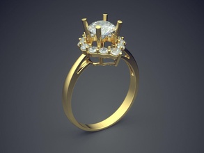 anello di fidanzamento diamanti cad-5650 gioielli brillante cad il design dettaglio diamante gemma oro gioiello disco platino stampabile anelli argento matrimonio 3d print model - Mito3D