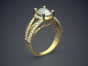 anello di fidanzamento diamanti cad-5872 gioielli brillante cad il design dettaglio diamante gemma oro gioiello disco platino stampabile anelli argento matrimonio 3d print model - Mito3D