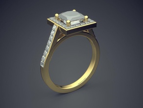 anello di fidanzamento diamanti cad-6000 gioielli brillante cad il design dettaglio diamante gemma oro gioiello disco platino stampabile anelli argento matrimonio 3d print model - Mito3D