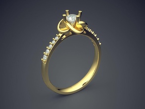 anello di fidanzamento diamanti cad-6423 gioielli brillante cad il design dettaglio diamante gemma oro gioiello disco platino stampabile anelli argento matrimonio 3d print model - Mito3D