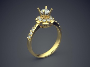 anello di fidanzamento diamanti cad-6769 gioielli brillante cad il design dettaglio diamante gemma oro gioiello disco platino stampabile anelli argento matrimonio 3d print model - Mito3D