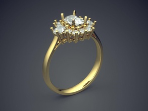 anello di fidanzamento diamanti cad-6999 gioielli brillante cad il design dettaglio diamante gemma oro gioiello disco platino stampabile anelli argento matrimonio 3d print model - Mito3D