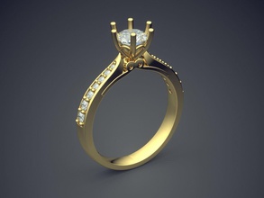 engagement ring diamonds cad-703 gold jewel jewellery jewelry rings wedding diamond brilliant cad gem platinum printable silver design 3d print model - Mito3D