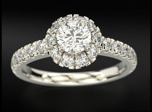 engagement ring diamonds large diamond 692 3dprinted design fashion gold golden jewel jewellery jewelry print printabl printable printing prototyping silver rings 3d print model - Mito3D