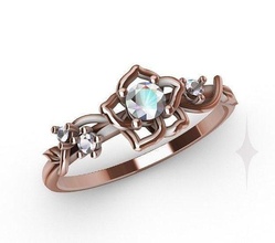 noivado anel flor diamante princesa disney 3d impressão joalheria precioso brilhando romance imprimível jóia brilhante prata gema moda beleza safira roupa diamantado luxo casamento argolas 3d print model - Mito3D
