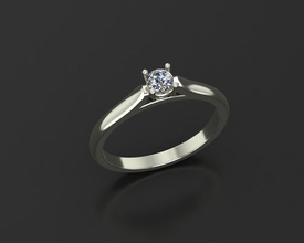 compromiso anillo joya 4mm 8 Talla joyería banda mujer precioso Boda oro imprimible diamante Moda anillos colección solitario plata brillante enganchar 3d print model - Mito3D
