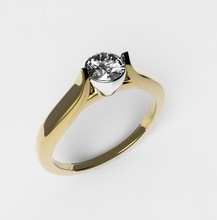 engagement ring gem 4mm jewelry gold diamond jewel jewellery wedding white rings 3d print model - Mito3D