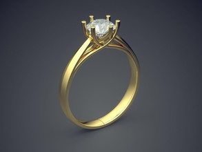 fidanzamento squillare gemma cad 6214 brillante design diamante oro gioiello gioielleria platino stampabile anelli argento nozze 3d print model - Mito3D