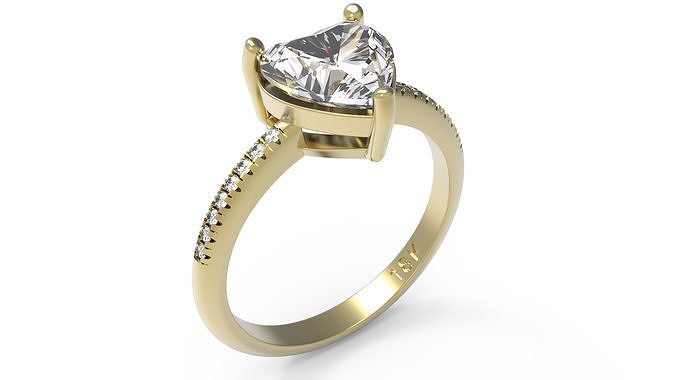 compromiso anillo corazón joya curva oro lujo joyería Kalco wb er gratis anillos diamante Boda bonito amor brillante pendientes 3D print model - Mito3D