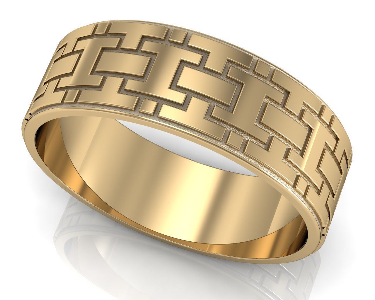 engagement ring labyrinth gold wedding 3d model jewelry design rings 3D print model - Mito3D