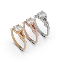 engagement bague feuille tanazmohamadi beglamorous1 goujat diamant or argent bijoux sterling brillant mariage bijou imprimable anneaux 3d print model - Mito3D