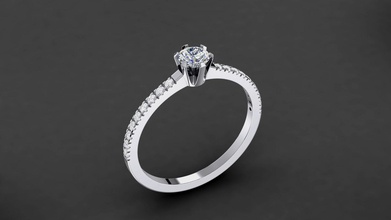 anello di fidanzamento modello 0002 gioielli gemma la pietra oro argento disco platino poli obj stl stampa stampabile prototipazione collezione diamante gioiello matrimonio anelli 3d print model - Mito3D