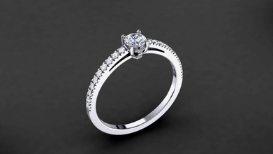 compromiso anillo modelo 0003 joya roca oro plata platino diente obj stl impresión imprimible prototipos colección diamante joyería boda anillos 3d print model - Mito3D