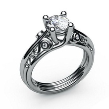 engagement bague ornements bijoux chrome isolé métallique blanc bijou gemme argent accessoire symbole acier platine anneaux 3d print model - Mito3D