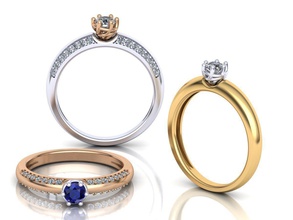 anel de noivado design próprio paraíso 027 jóias o engajamento comprar 3d modelo rodada diamante único eurostyle moderno ouro 3dring 3dprintring anéis 3d print model - Mito3D