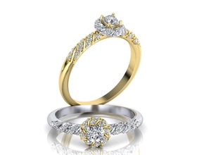 bague de fiançailles paradis 021 bijoux l'engagement l'anneau les diamants joyau pierres précieuses mariage le diamant acheter 3d modèle goldring émeraudes anneaux 3d print model - Mito3D