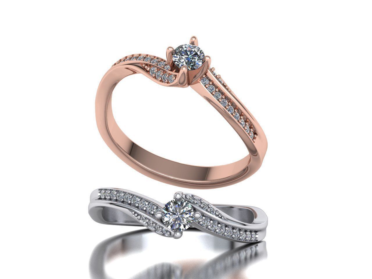 anello di fidanzamento paradiso 116 gioielli unico il design pinterest acquistare 3d modello moda diamante anelli 3D print model - Mito3D