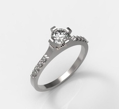 anel de noivado pg jóias o casamento gem precioso jóia brilhantes prata engajamento luxo printable diamante celebração aniversário amor romance anéis 3d print model - Mito3D