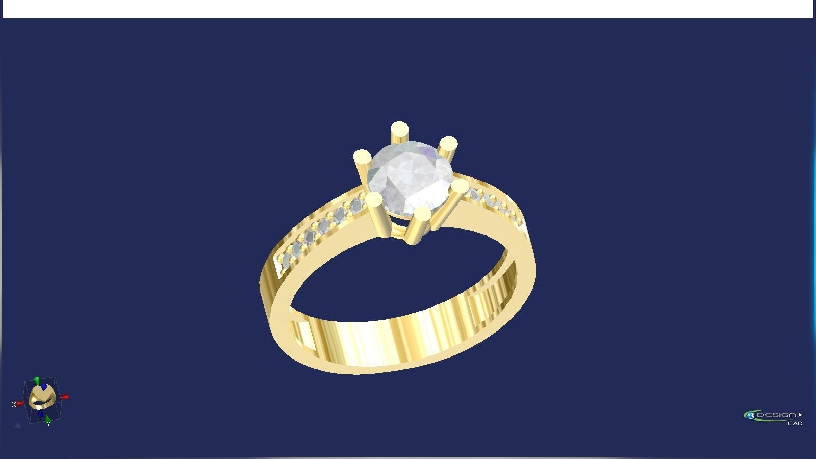 engagement ring round dia gold jewelry women stone gemstone wedding diamond rings 3D print model - Mito3D