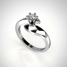 anello di fidanzamento turno gemma 001 gioielli 3d diamante la pietra oro le signore modello prototipazione stampabile stl anelli 3d print model - Mito3D