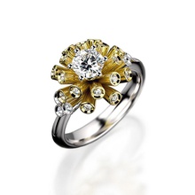 anel de noivado rodada pedra preciosa 007 jóias 3d diamante o engajamento ouro senhoras modelo prototipagem printable stl anéis 3d print model - Mito3D