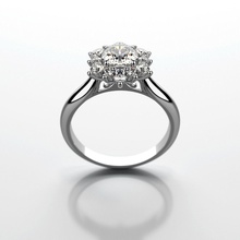 engagement ring round gemstone 013 jewelry 3d diamond gem stone gold ladies model prototyping printable stl rings 3d print model - Mito3D