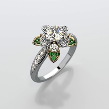 engagement ring round gemstone 014 3d diamond gem stone gold jewelry ladies model prototyping printable stl rings 3d print model - Mito3D