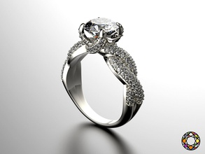 anillo de compromiso conjunto 0078 la joyería belleza marca cad el diamante moda gem oro platino imprimible creación prototipos réplica plata stl reto impresión joya los anillos 3d print model - Mito3D