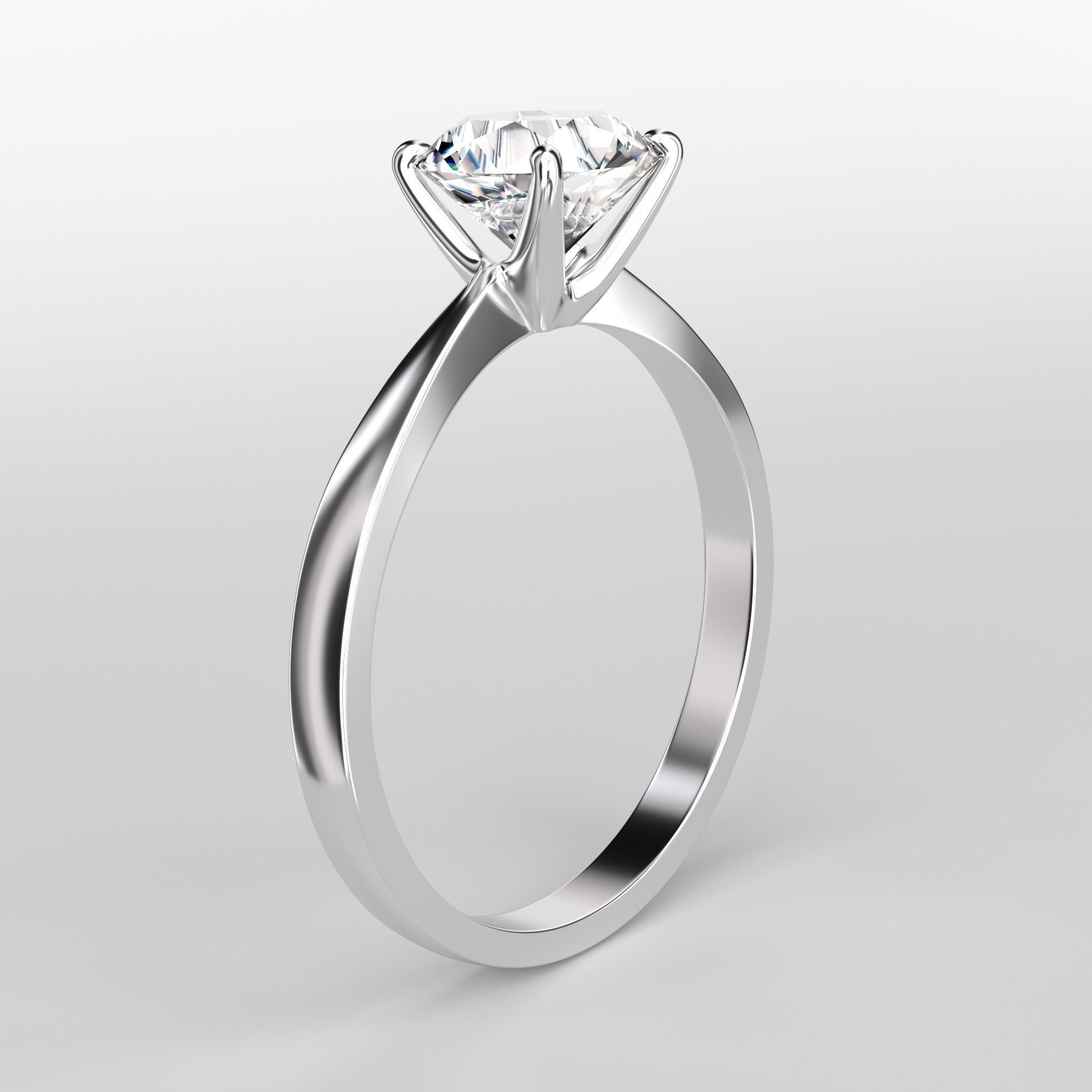 engagement ring simple jewelry silver engagementring blender corona diamond 3dprint printable 3dsmax cycles rings jewel accessories 3D print model - Mito3D