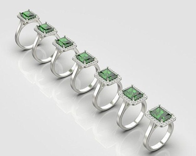 compromiso anillo Talla 5 8 joyería joya banda mujer Boda oro diamante aureola anillos solitario lujo quilate 3d print model - Mito3D